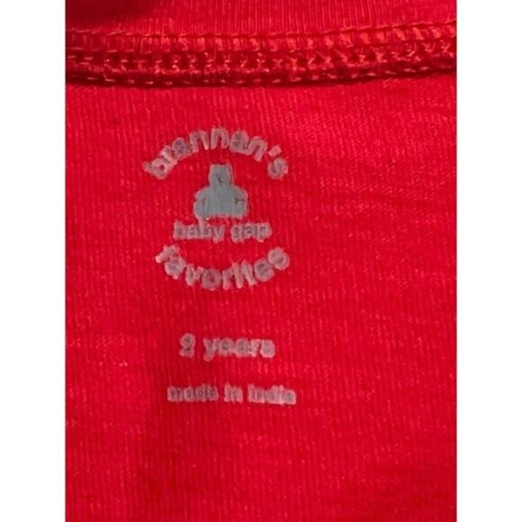 Baby GAP Brannan's favorite Shirt Toddler Size 2 Long Sleeve Red Excellent very - Picture 4 of 4
